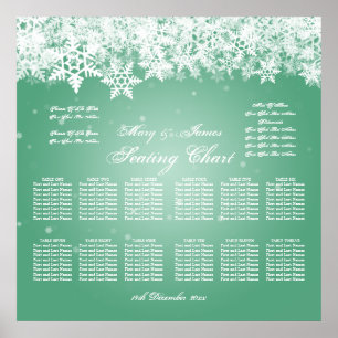 Élégant tableau de mariage Seating Chart Mint neig