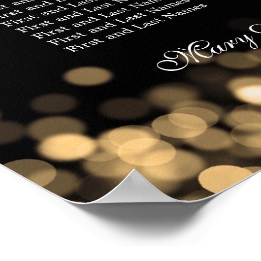 Élégant tableau de mariage Sièges Lumières or (Coin)