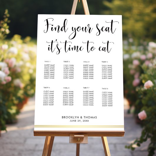 Élégant Tableau De Siège Blanc Il Est Temps De Man