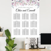 Élégant tableau de sièges à 9 tables blanc violet (Bureau à domicile)