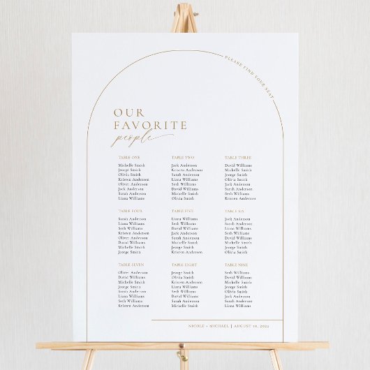 Élégant Tableau de Sièges de Bienvenue à 9 Tables