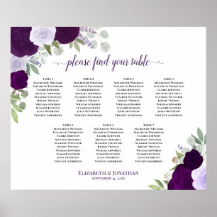 Élégant Tableau de Sièges de Mariage avec 7 Tables