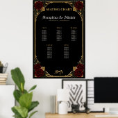Élégant tableau de sièges de mariage gothique somb (Bureau à domicile)