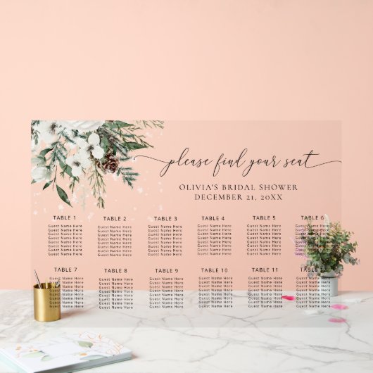 Élégant tableau de sièges en acrylique mariage à f (Mariage)