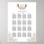 Elégant tableau de sièges Fleurs roses blanches An (Devant)