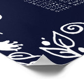 Élégant tableau de sièges floral bleu et blanc mar (Coin)