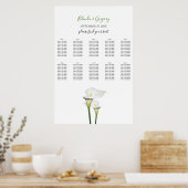 Élégant tableau de sièges Mariage blanc calla Lili (Cuisine)