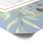 Elégant tableau de sièges Mariage bleu Dusty (Coin)