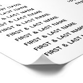 Élégant tableau de sièges Mariage Lys blancs (Coin)