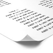 Élégant tableau de sièges Mariage Lys blancs (Coin)