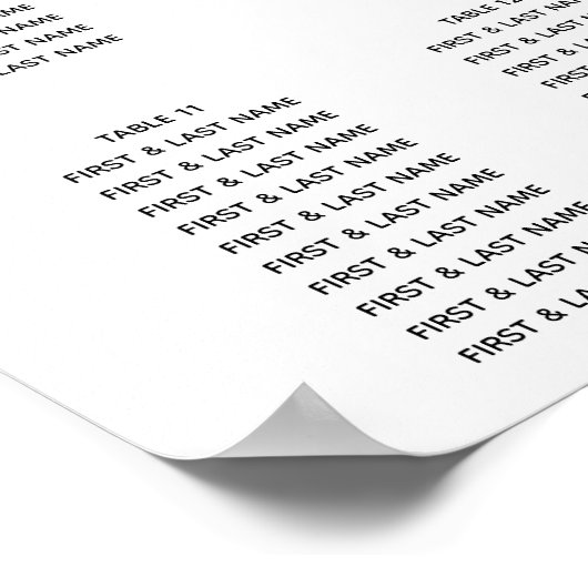 Élégant tableau de sièges Mariage Lys blancs (Coin)