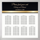 Élégant tableau de sièges mariage noir blanc et or (Devant)