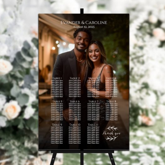 Élégant tableau de sièges mariage photo 11 tables