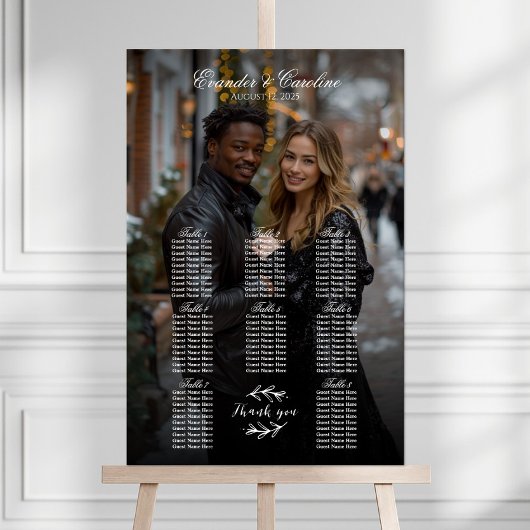 Elégant tableau de sièges mariage photo 8 tables