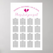 Élégant tableau de sièges mariage rose magenta (Devant)