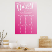 Élégant tableau de sièges rose vif (Cuisine)