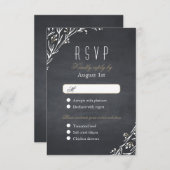 Elégant tableau floral bois mariage rustique RSVP (Devant / Derrière)