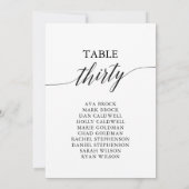 Élégant tableau noir numéro 30 carte de siège (Dos)