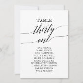 Élégant tableau noir numéro 31 carte de siège (Devant)