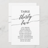 Élégant tableau noir numéro 32 carte de siège (Devant / Derrière)