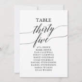 Élégant tableau noir numéro 35 carte de siège (Dos)