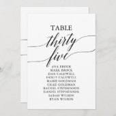 Élégant tableau noir numéro 35 carte de siège (Devant / Derrière)