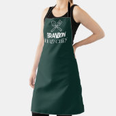 Élégant tablier de chef vert pour homme, nom moder (Insitu)