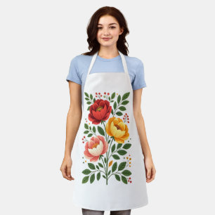 Élégant tablier floral à main
