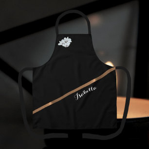Elégant tablier minimaliste noir blanc personnalis