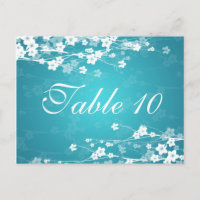 Elegant tafelnummer Cherry Blossom Blue