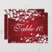 Elegant tafelnummer Cherry Blossom Red (Voorkant / Achterkant)