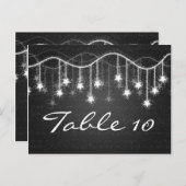 Elegant Tafelnummer Glinsterende Sterren Zwart (Voorkant / Achterkant)