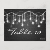 Elegant Tafelnummer Glinsterende Sterren Zwart (Achterkant)