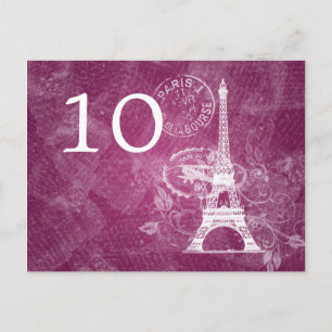 Elegant Tafelnummer Romantisch Paris Berry Pink