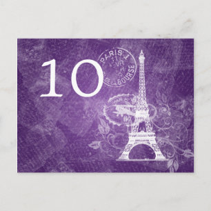 Elegant tafelnummer Romantisch Paris Paarse