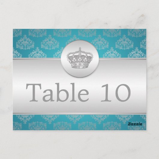 Elegant tafelnummer Royal Crown Blue (Achterkant)