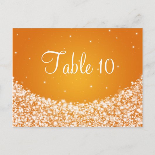 Elegant Tafelnummer Star Sparkle Sinaasappel (Voorkant)