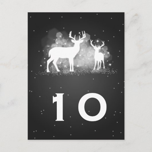 Elegant Tafelnummer Winter Deer Sparkle Black (Voorkant)
