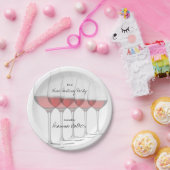 Elegant Tall Red Wine Glans Papieren Bordje (Feest)