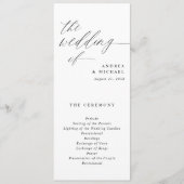 Elegant Tall Wedding Programs Romantic Calligraphy Programma (Voorkant)