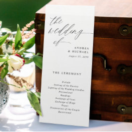 Elegant Tall Wedding Programs Romantic Calligraphy Programma