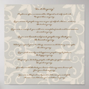 Elegant Tan doet het in ieder geval Poster