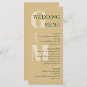 Elegant Tan & Green Typography Wedding Menu (Voorkant / Achterkant)
