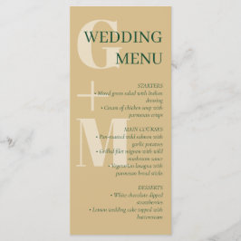 Elegant Tan & Green Typography Wedding Menu