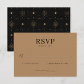 Elegant Tan RSVP Card (Devant / Derrière)
