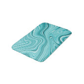 Élégant tapis de bain en marbre liquide turquoise (Angle)