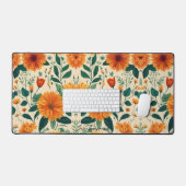 Élégant tapis de bureau floral (Clavier et souris)