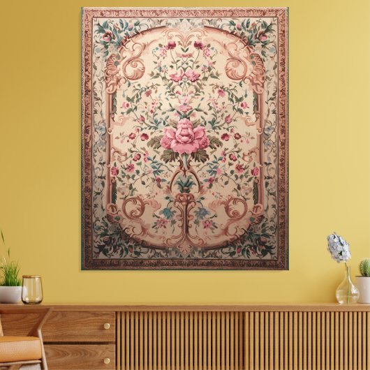 Élégant tapis floral persan toile étirée Impressio (Insitu(Salon))