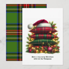 Elegant Tartan Christmas Cozy Plaid Pillows Feestdagenkaart