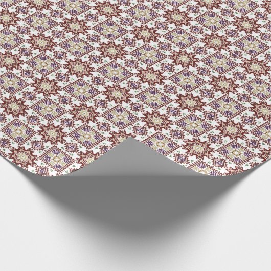 Elegant Tatreez geïnspireerd patroon wrapping papi Cadeaupapier (Hoek)